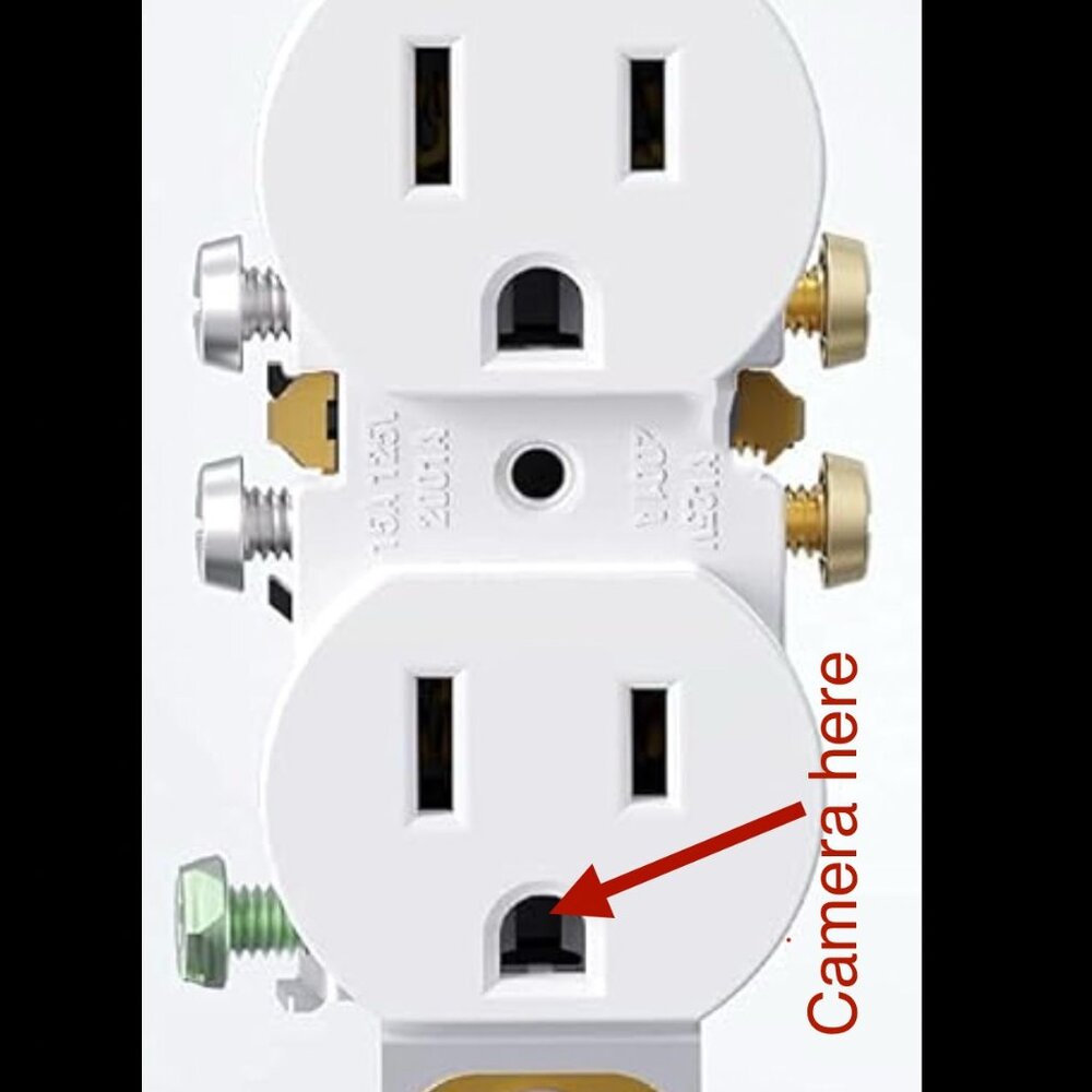 Outlet camera with WiFi and motion detection for pets and baby monitoring